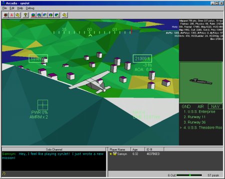 That's YOU in the cessna, some buildings in the background you might like to blow up, and a mountain ridge you are disturbingly close to.